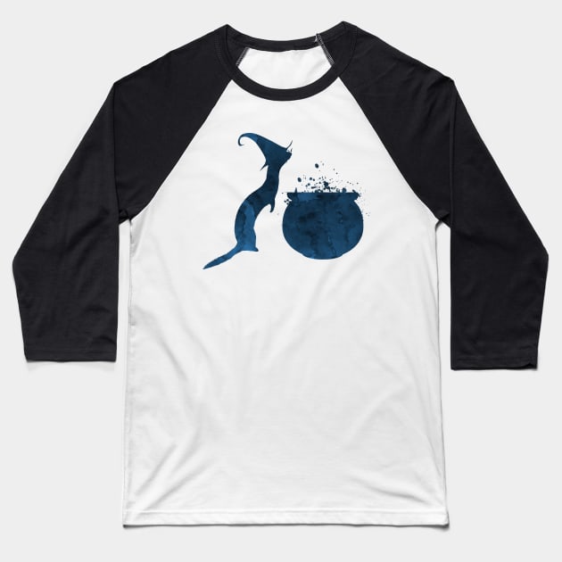 Witch Cat Baseball T-Shirt by TheJollyMarten